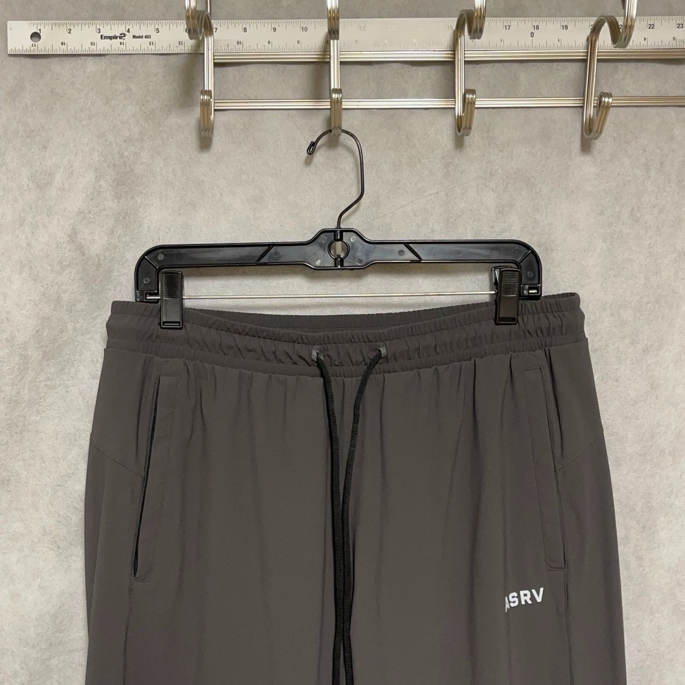 ASRV Pants Men L Gray Tetra-Lite Moto Jogger Sweat Tech Active Ankle Zip Pull On